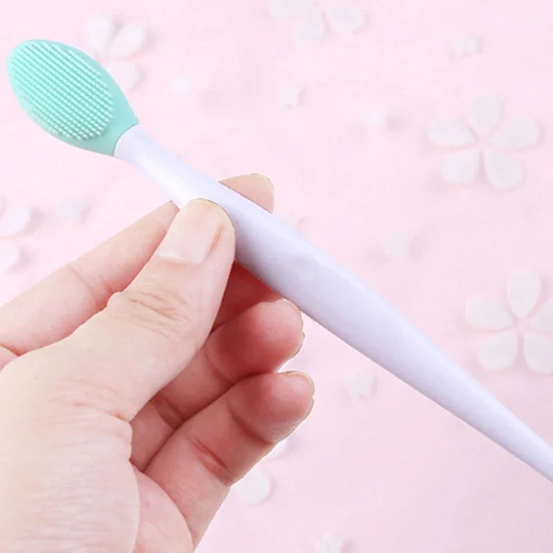 1/2PCS Face Silicone Brush Double-Sided Nose  Lip Face Clean cleansing stick Blackhead Removal Acne Makeup Brush