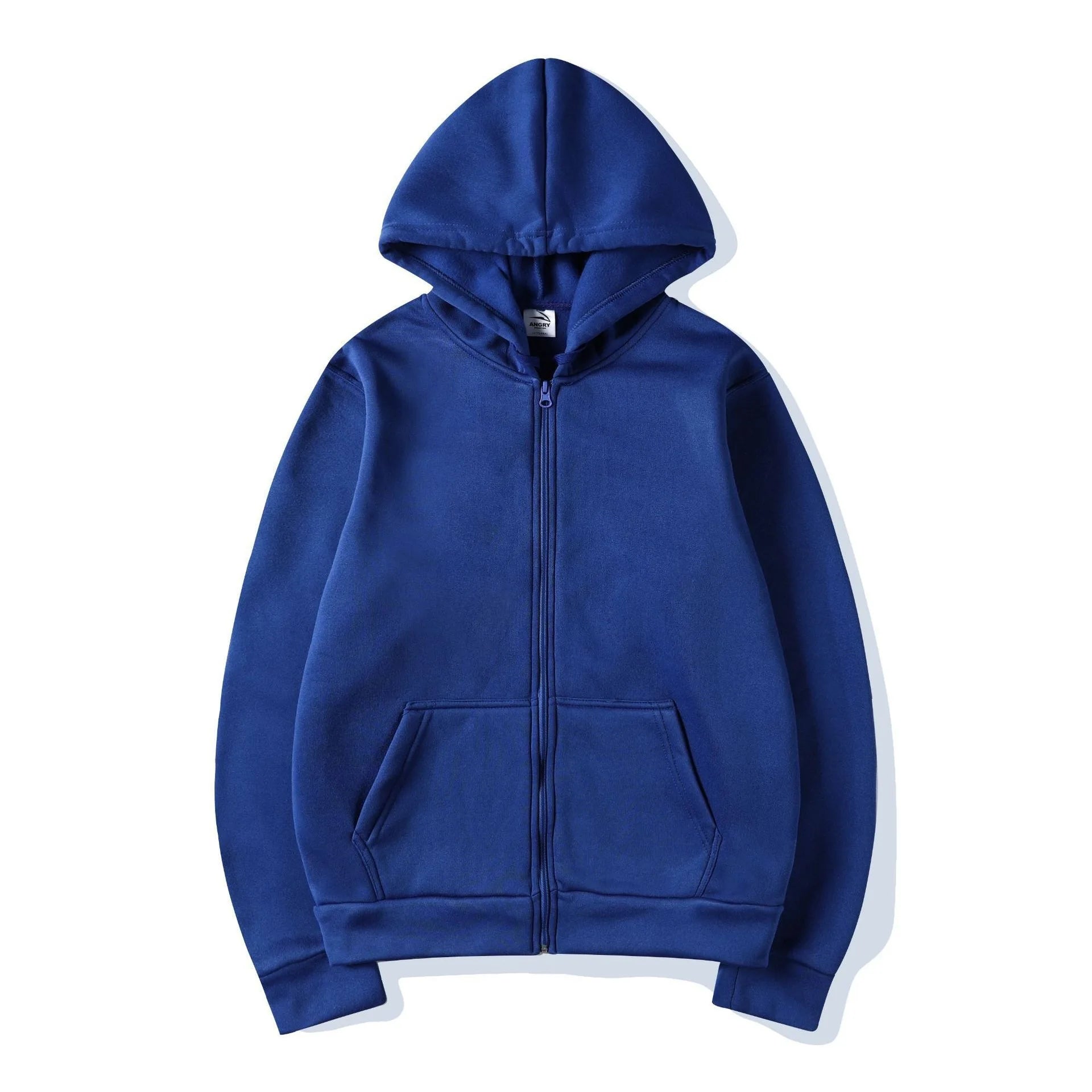 2026 Trendy Fashion Sportswear Coat Front Pocket Warm Zipper Jacket Men's and Women's Autumn/Winter Solid Color Open Hoodie