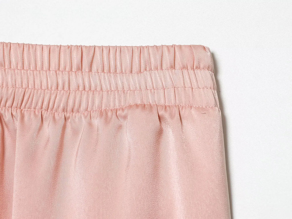 KONDALA Women's Wide Leg Pants - Casual Elastic Waist Trousers Pink