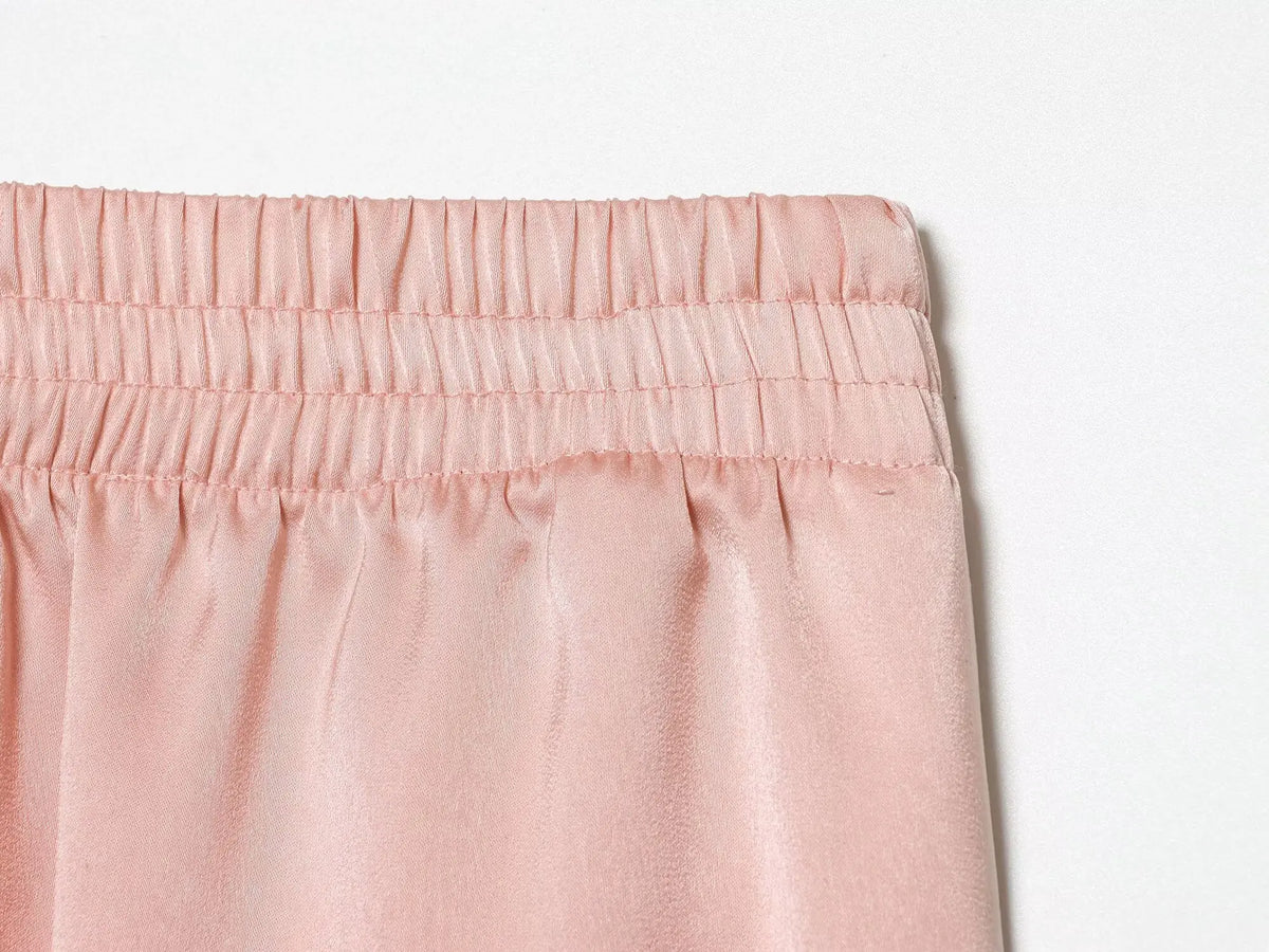 KONDALA Women's Wide Leg Pants - Casual Elastic Waist Trousers Pink
