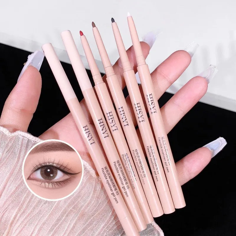 Matte Red Brown Eyeliner Gel Pen Ultra-thin Long Lasting Quick Dry Smooth Colorful Eye Shadow Lying Silkworm Pen Makeup Cosmetic