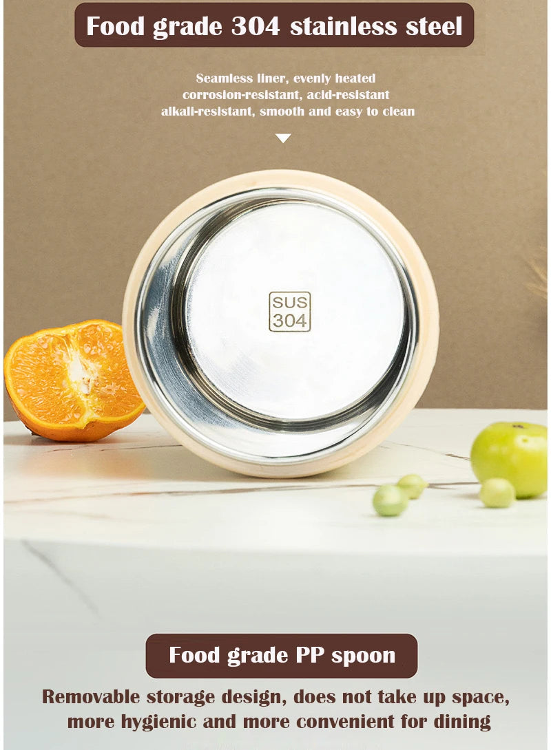Fiambrera Eléctrica Calefactable USB de 600ML, Portátil para Picnic, Calentador de Leche y Alimentos, Contenedor Calentador de Alimentos de Acero Inoxidable 5V 12V 24V