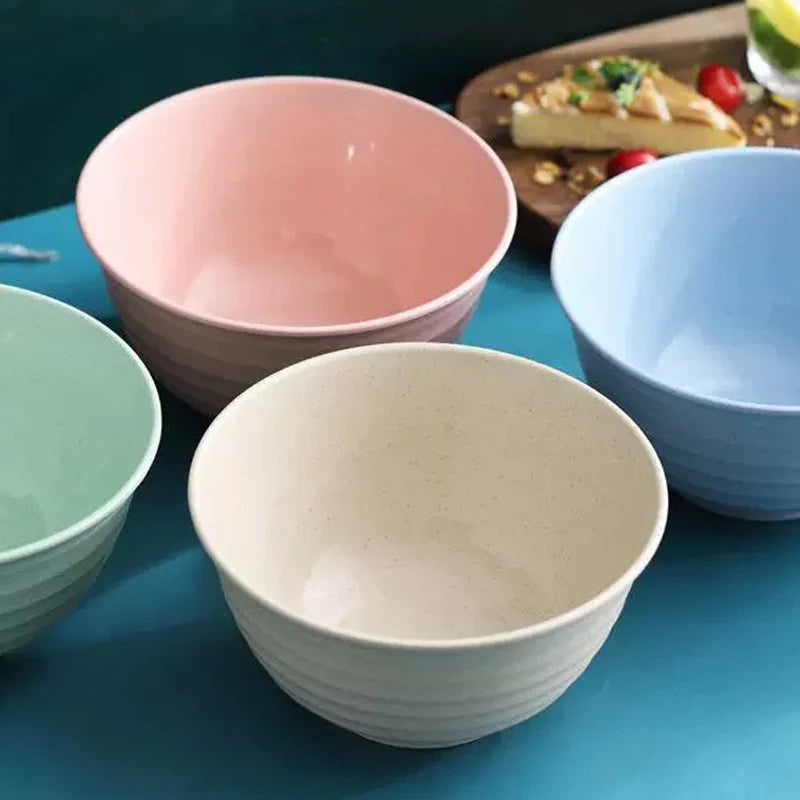 4-Piece Unbreakable Wheat Straw Cereal Bowl Set - Lightweight