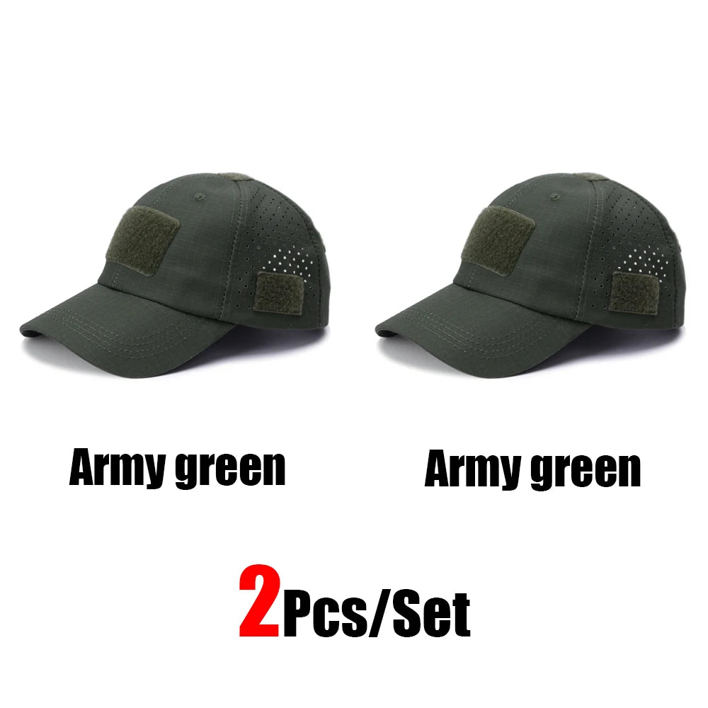 1/2Pcs New Men Camouflage Baseball Cap Breathable Sunscreen Hat Outdoor Sports Hunting Hiking Camping Beach Fishing Sun Hat