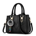 Women's PU Leather Shoulder Bag - Casual Tote with Keychain 9.45"