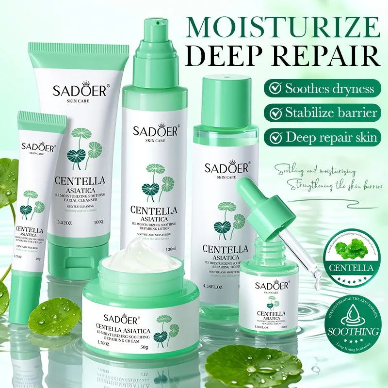 Centella asiatica Moisturizing Anti-Wrinkle Skincare Set - Firming, Lifting Hydrating Face Kit for All Skin Types Skin care