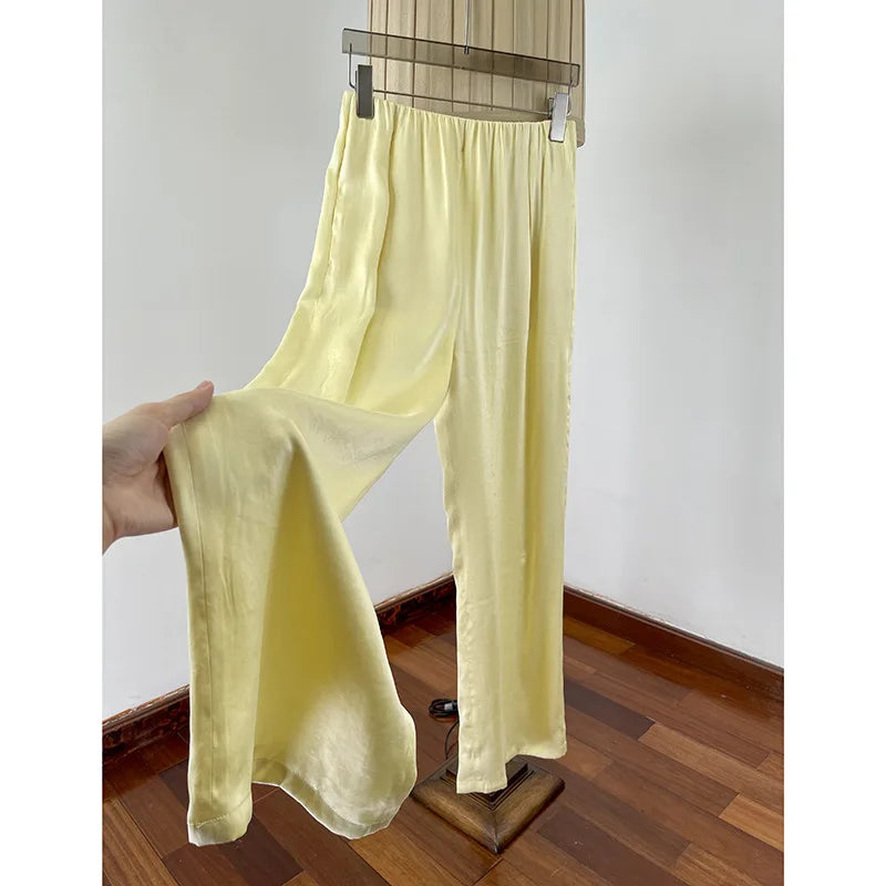 Women's High Waist Straight Leg Trousers - Casual Loose Fit