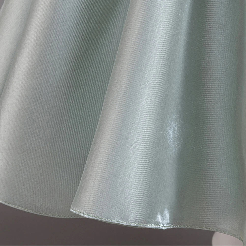 HETISO 1-6 Years Girl Princess Dress Ruffle Sleeve Kids Puffy Satin Dresses Children's Ball Gown for Birthday Holiday New Year