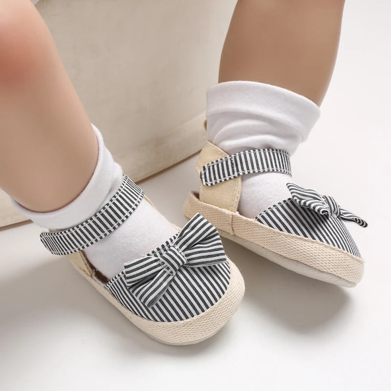 Summer Girl Baby Casual Sandals Soft Sole Comfortable Lightweight Walking Shoes Bow Canvas Baby Shoes