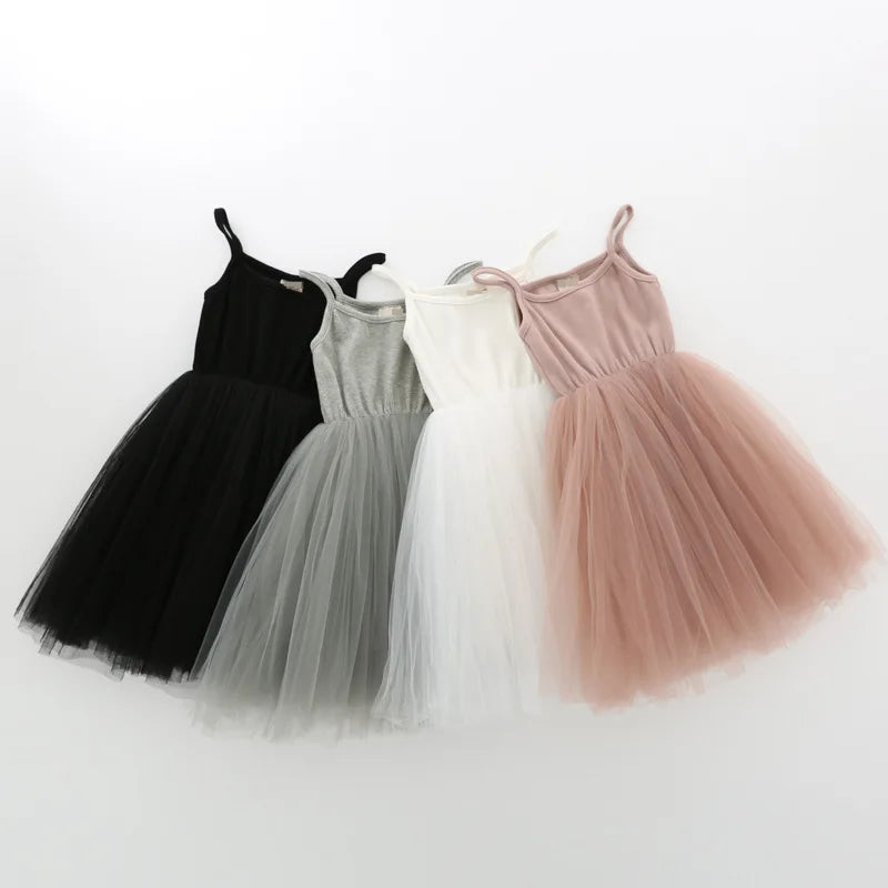 Girls Ribbed Tulle Dress - Sleeveless Princess Gown with Layered Skirt for Toddlers Party Dress for Kids Girl Girls Clothes