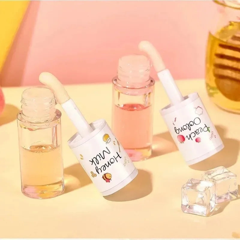 Korean Beauty Moisturizing Lip Ink Gloss Jelly Lipstick Big Brush Labial Lips Bright Oil Balm - Moisture & Color in One
