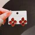 New Fashion Sweet Design Spring/Summer Blue Pink Enamel Flower Light Luxury High End Earrings Gifts For Women'S Jewelry