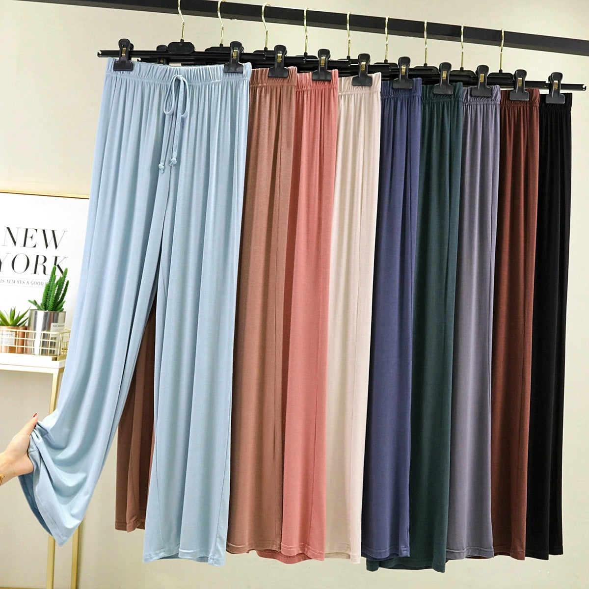 VGVFHZY Women's Wide Leg Pants High Waist Casual Loose Ice Silk