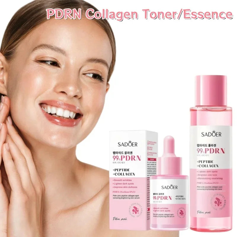 Pink PDRN Collagen Rich Essence With Peptides Salmon Moisturizing Toner,Refreshing Non-sticky Skin Care Serum For All Skin Types