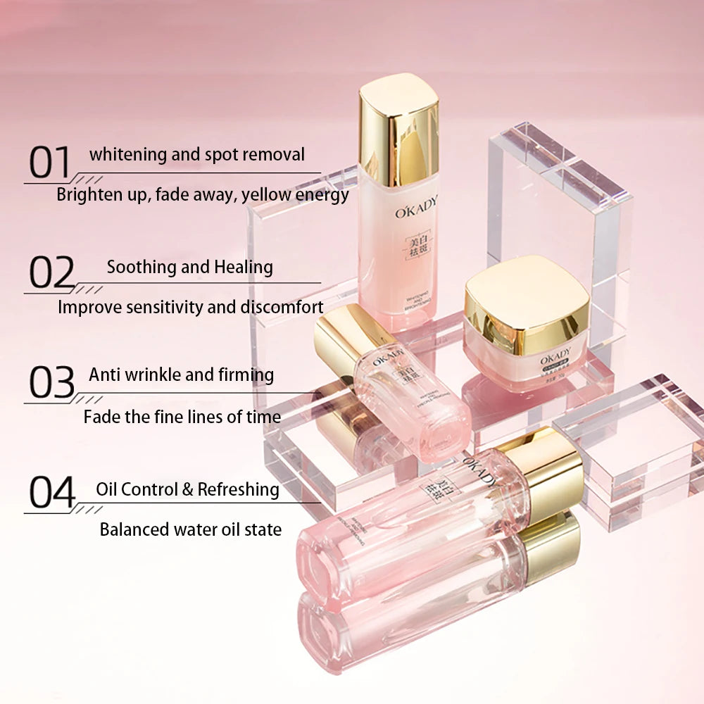 Niacinamide Brightening Beauty Box Improve Dull Skincare Sets Facial Toner Moisturizing Essence Oil Control Lotion Face Cream