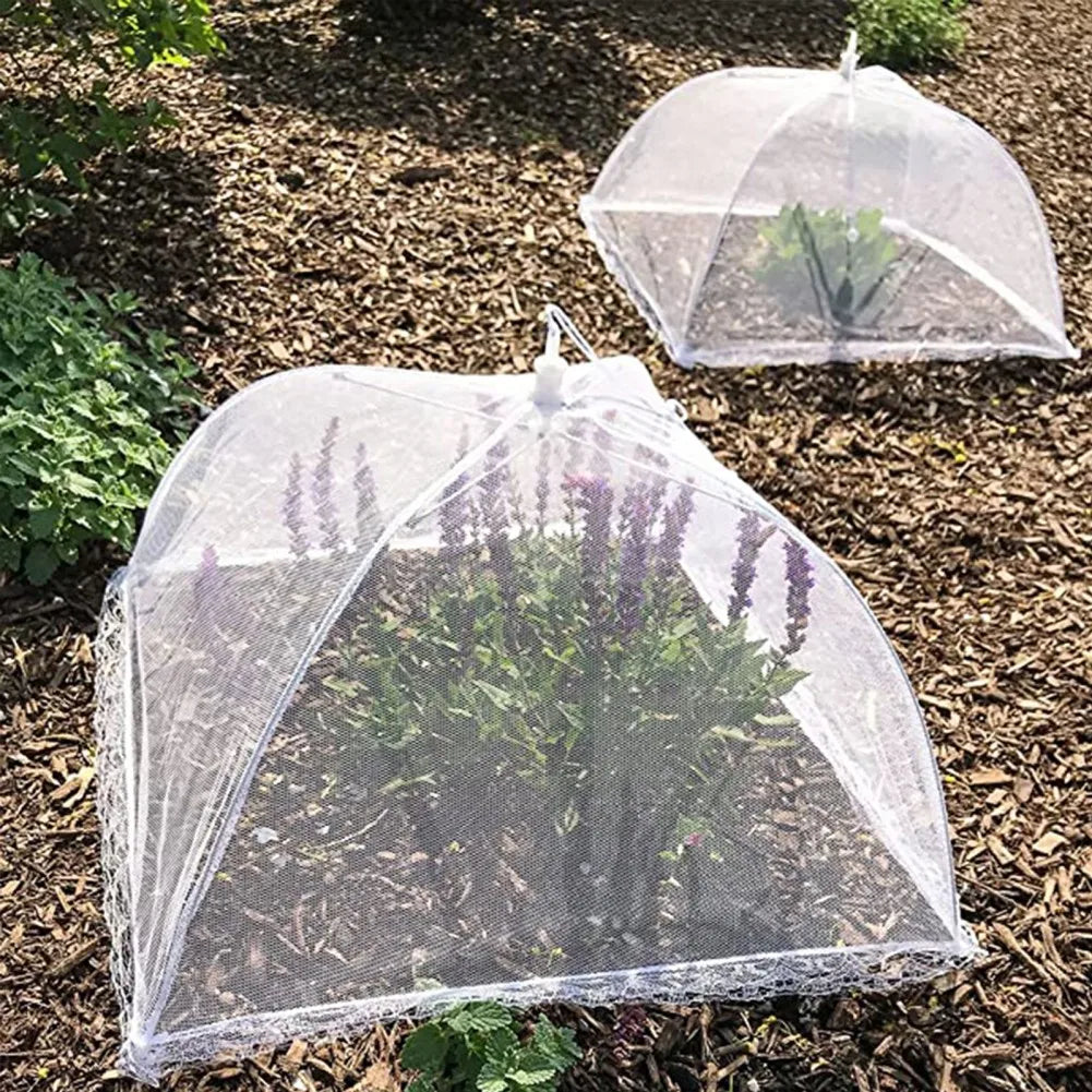 Kitchen Foldable Food Mesh Cover Anti-fly Umbrella Tent Cover Vegetable Fruit Breathable Insect-Proof Lid Food Protection Gadget