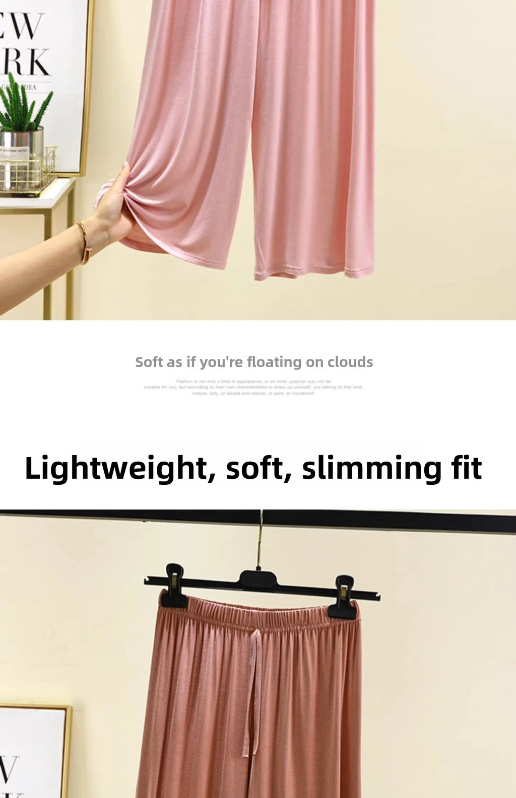 plus Size Modal Seven-Foot Pants Women Summer Loose Wide Leg Pants Elastic Waist Casual Home Pants Shorts Home Clothes