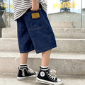 New Boys Summer Fashion Denim Shorts Kids Casual Loose Thin Knee-Length Trousers 3-12 Years Teenager Outdoor Five-point Pants