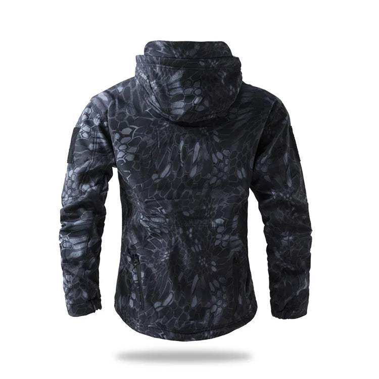 Lurker Shark Skin Soft Shell Tactical Jacket Men Waterproof Fleece Hooded Coat Hunt Clothes Autumn New Outdoor Camouflage Jacket