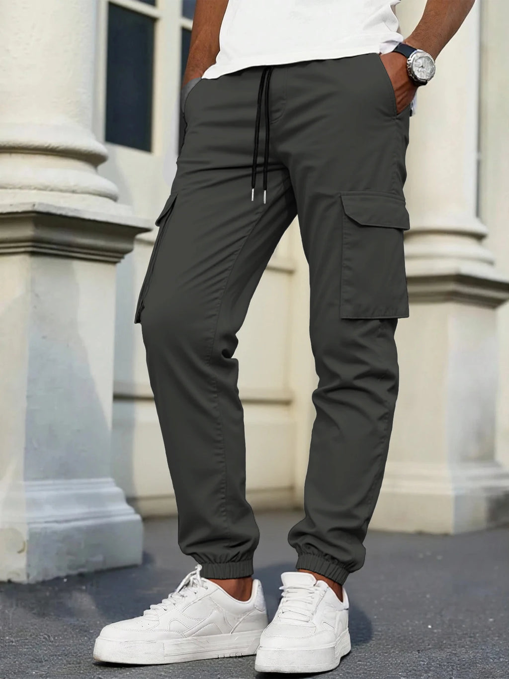 Men's High-Street Loose Straight Leg Workwear Trousers Sporty Casual Jacket Pants Streetwear Fashion Loose Fit Utility Pants