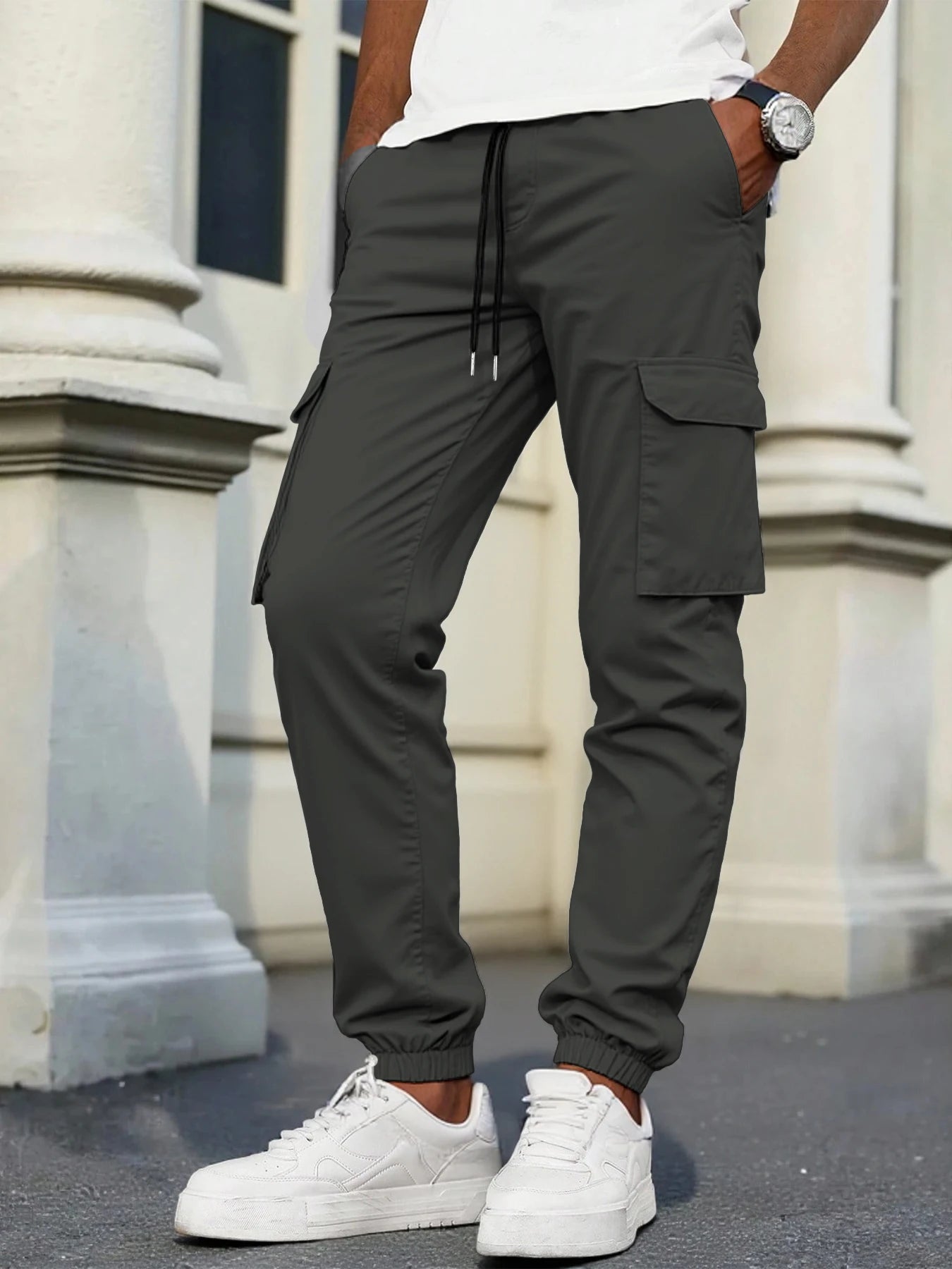 Men's High-Street Loose Straight Leg Workwear Trousers Sporty Casual Jacket Pants Streetwear Fashion Loose Fit Utility Pants
