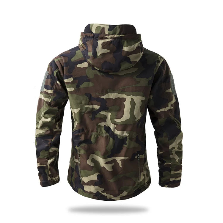 Lurker Shark Skin Soft Shell Tactical Jacket Men Waterproof Fleece Hooded Coat Hunt Clothes Autumn New Outdoor Camouflage Jacket