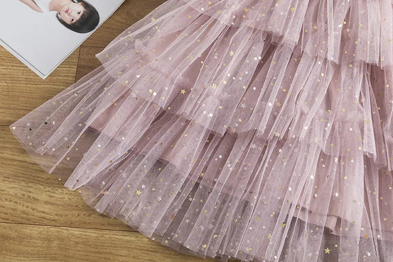 Foreign Trade New Style Girls' Fairy Dress European and American Cake Mesh Puffy Dress Children's Birthday Performance Costume