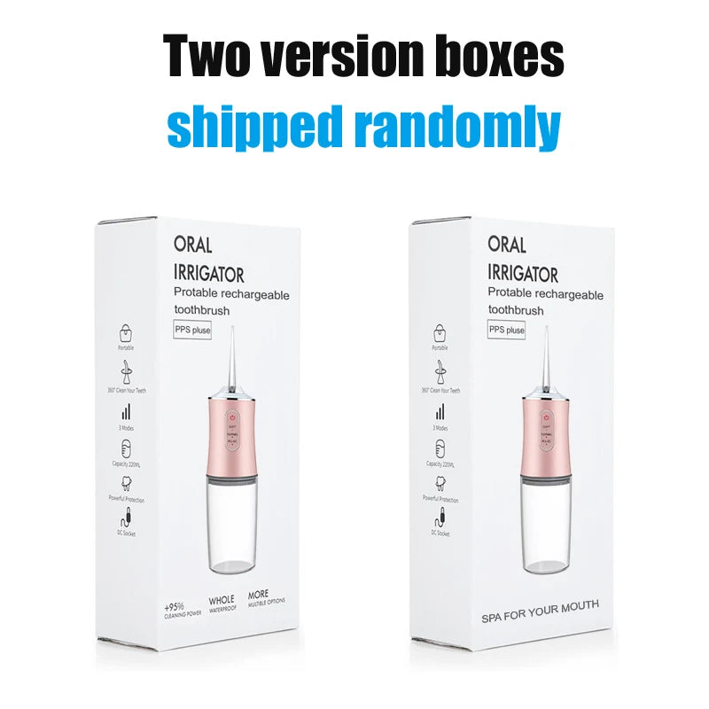 220ML Portable Oral Irrigator Mouth Washing Machine Dental Water Flosser 3 Modes 4 Jet Tips Electric Teeth Cleaning Machine