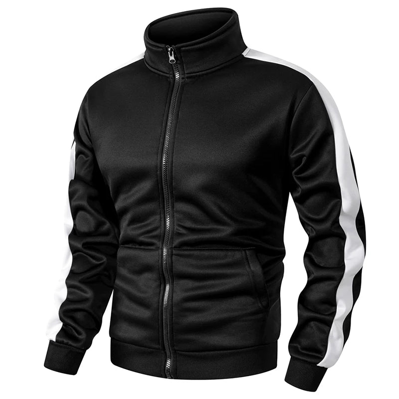 HooThreads Men's Colorblock Patchwork Fleece Lined Sporty Jacket