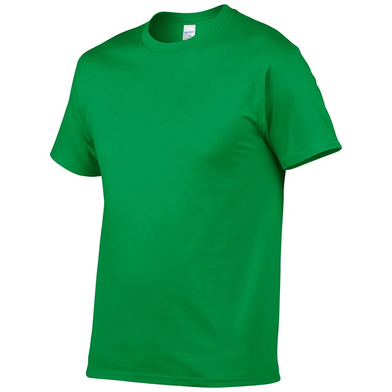 Summer Style High Quality 100% Cotton Solid Color T Shirt Men Pure Color Tees Brand Short Sleeve T-Shirt Male Clothing