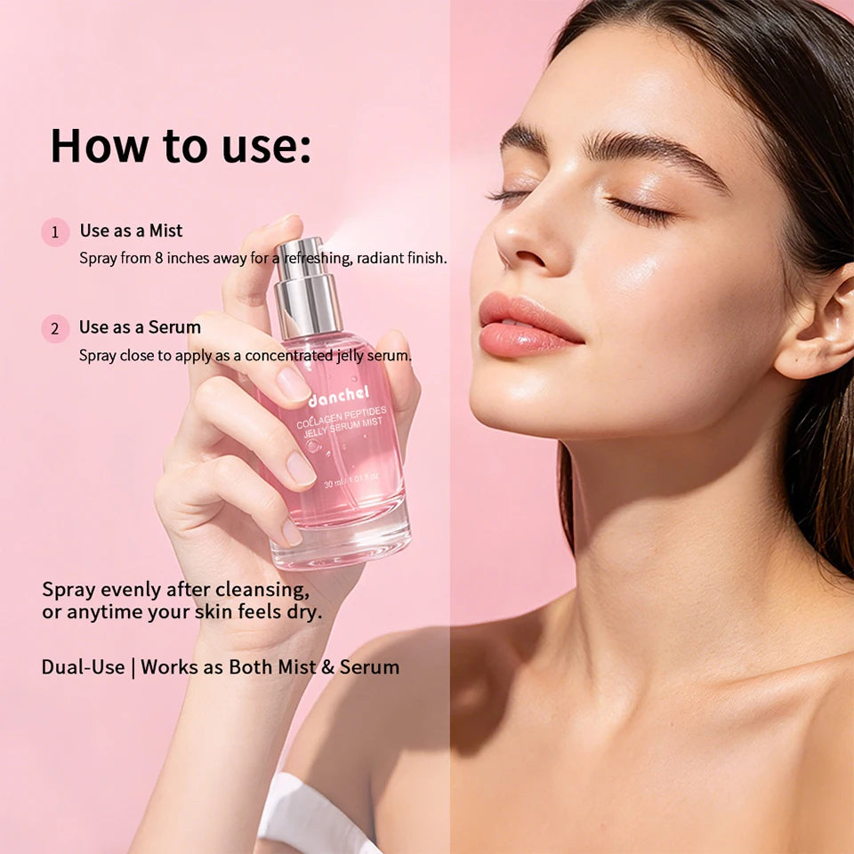 Collagen Peptide Jelly Essence Spray Deep Hydrating Gel Mist Soothing Repair Facial Toner Non-Sticky For Dry Sensitive Skin