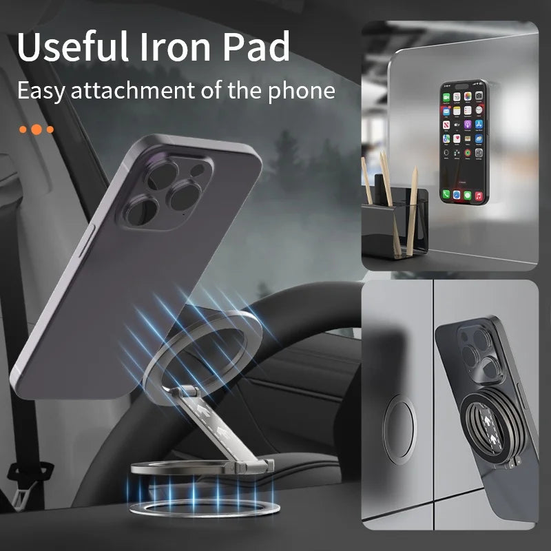 Double-Sided MagSafe Magnetic Phone Ring Stand – Kickstand Grip for iPhone & Android