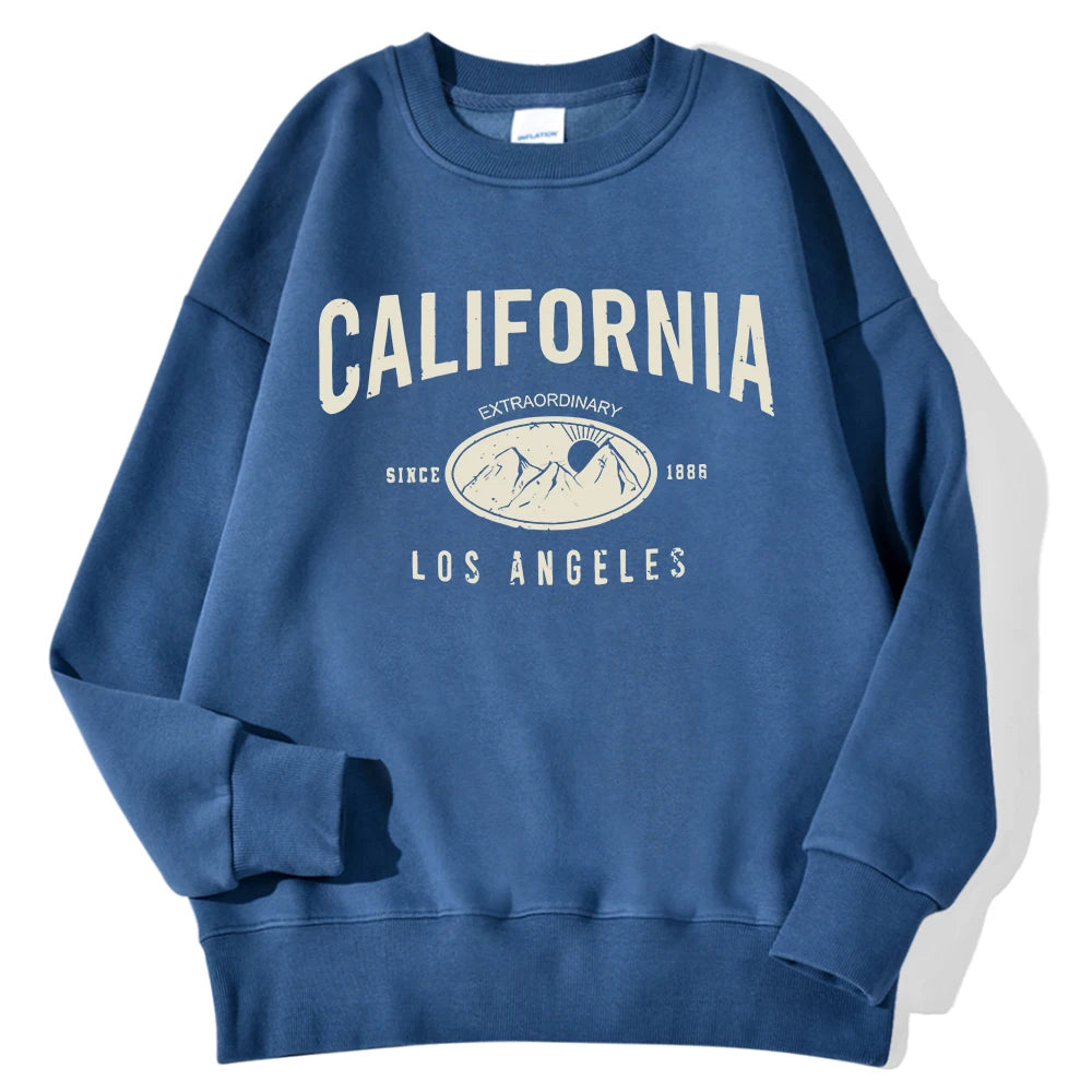 New York California Malibu Letter Sweatshirts Winter Women'S Casual Loose Hoodie Fleece Warm Crewneck Pullover Comfortable Clothes