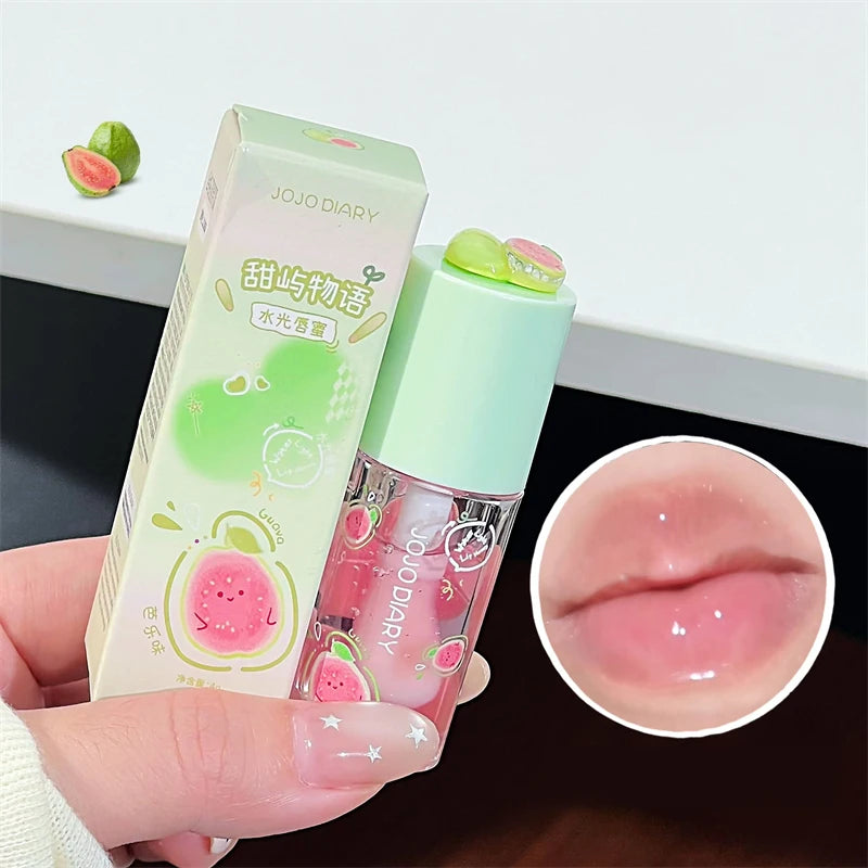 Guava Peach Lip Oil Plump Moisturizing Non-sticky Hydrating Lip Gloss Long-lasting Clear Liquid Lip Balm Make Up Korean Beauty