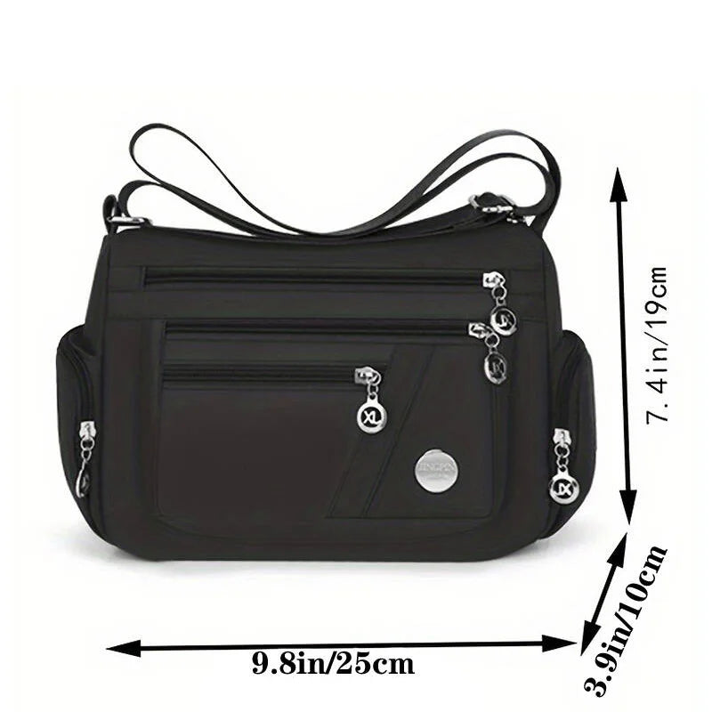 New Style Neutral Nylon Fabric Ladies' Handbag Oxford Cloth Shoulder Strap Crossbody Bag Travel Bag Multi-Compartment Casual Bag