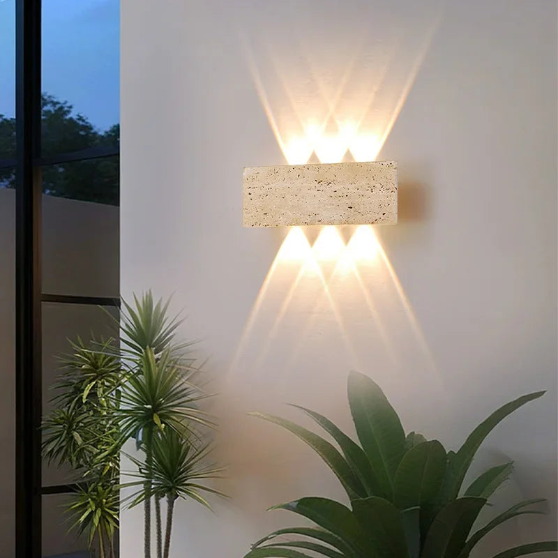 Wabi-sabi LED Wall Lamp Garden Light Stone IP65 Outdoor Waterproof Bedside Retro Sconces Lighting Fixture Home Decoration Indoor