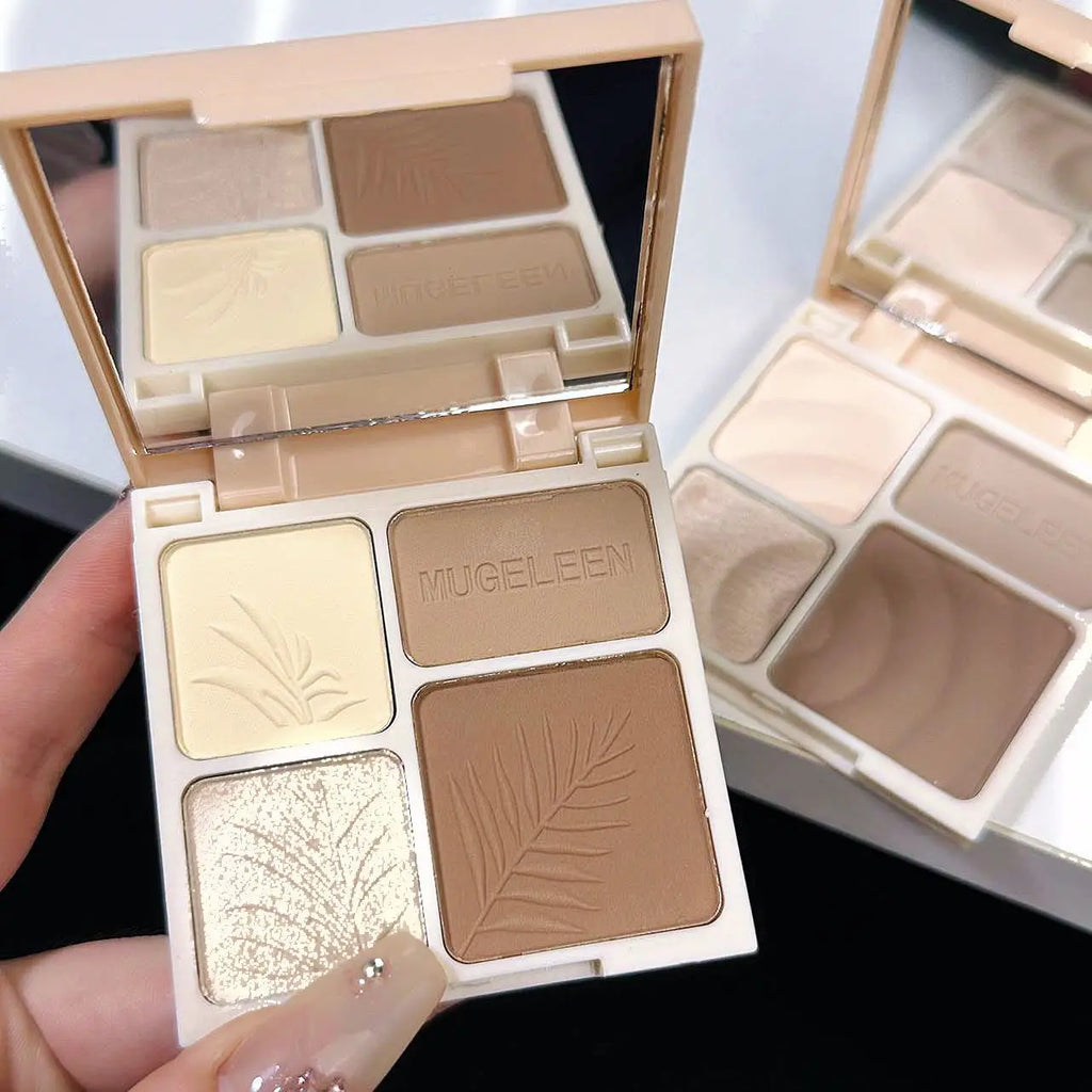 4 Colors Highlighter Contour 3D Facial Bronzer Cosmetic Brightening Beige Matte Highlights Palette Nose Shadow Powder Makeup