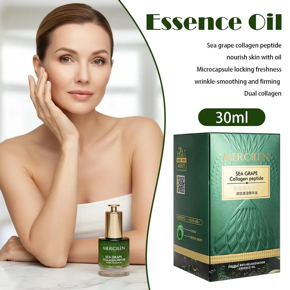 Sea Grape Collagen Peptide Double Essence Oil 30ml Facial Care Tightening Moisturizing Face Serum Korean Skin Care