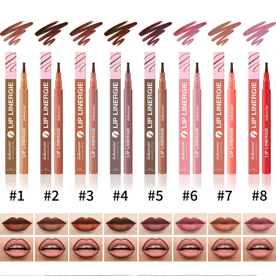 Waterproof Lip Liner Stain Lip Lingerie Long Lasting 8 Colors Transfer Proof Smudge Resistant Color No Bleed Formula  Cosmetics
