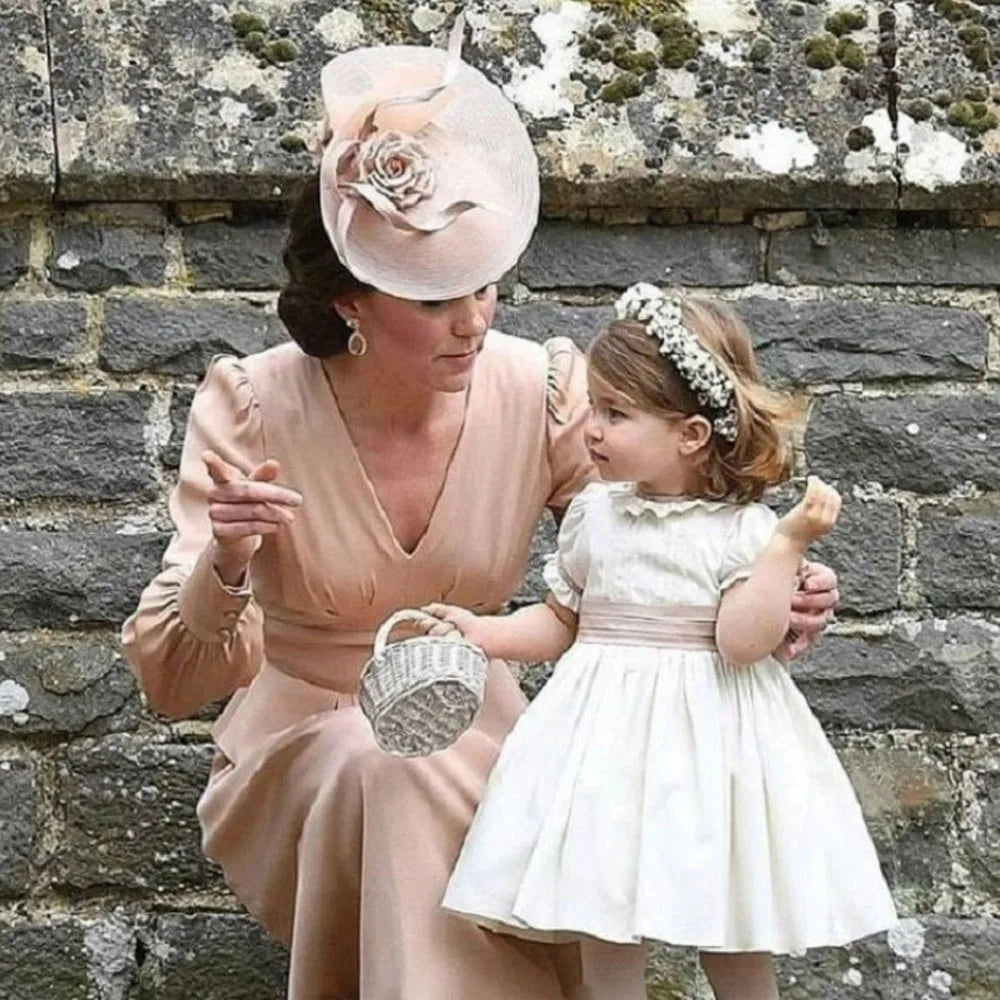 Baby Girls Birthday Dress Retro Elegant Kids Princess Dresses Ruffler Sleeve Pleated Wedding Party Prom Gown for Children 1-12T