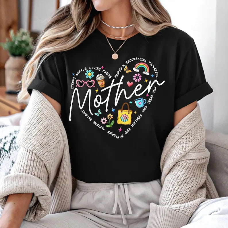 Mom Heart Graphic Tee | Women's Casual T-shirt