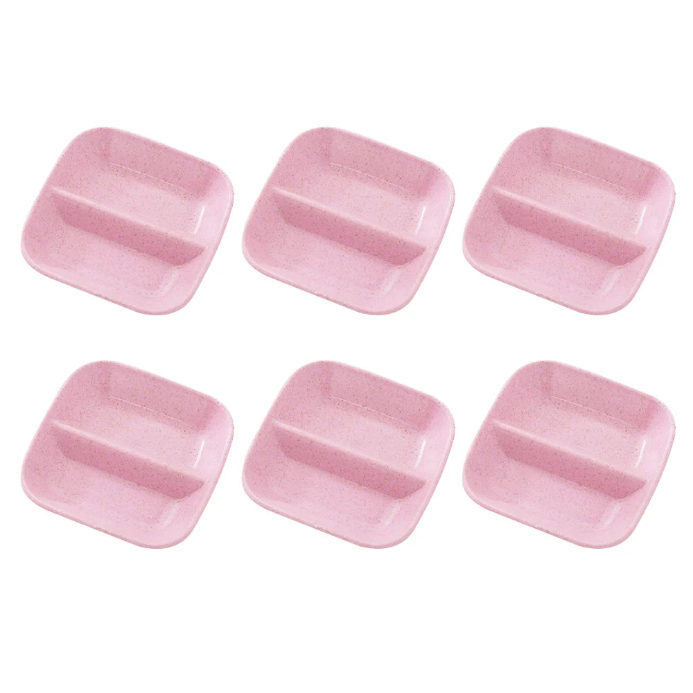 6PCS Wheat Straw Seasoning Dish Set - Small Dipping Snack Plates
