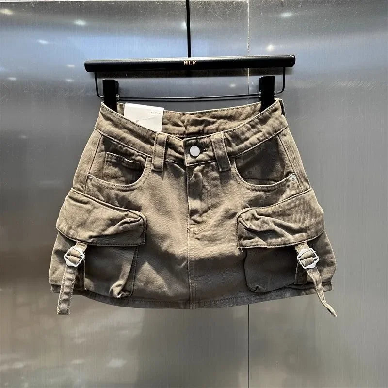 High Waisted Casual Washed Short Skirt for Women in the Spring and Summer of 2026 Stylish and Slimming Workwear Skirt