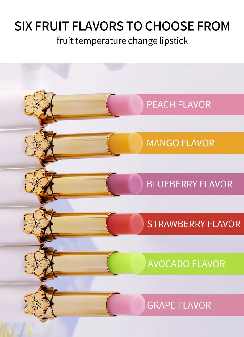 VIBELY Color Changing Lip Balm Moisturizing pH Lipstick Fruit Flavor Reduce Lip Lines Anti Cracking Hydrating Lip Care