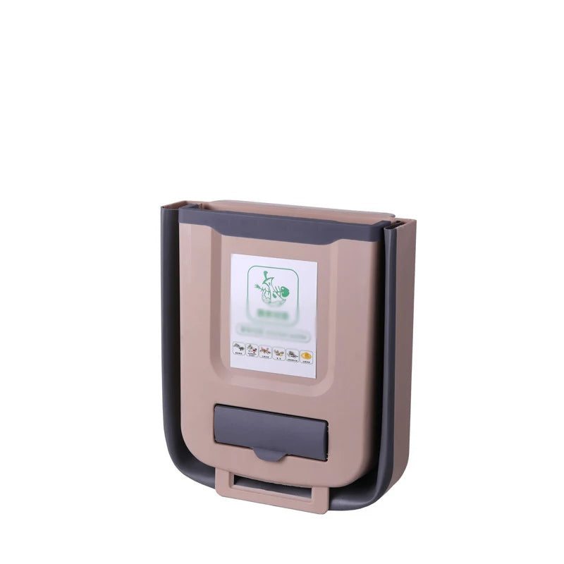 Cubo de basura plegable para cocina, cubo de basura de pared, cubo de basura para puerta de armario de cocina, cubo de basura plegable para vehículos