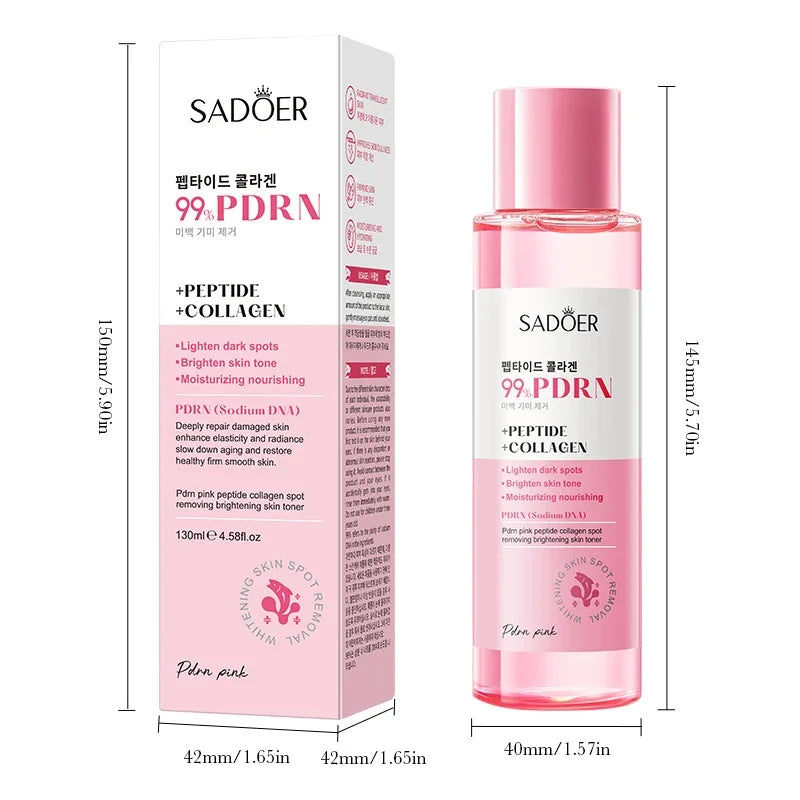 Pink PDRN Collagen Rich Essence With Peptides Salmon Moisturizing Toner,Refreshing Non-sticky Skin Care Serum For All Skin Types