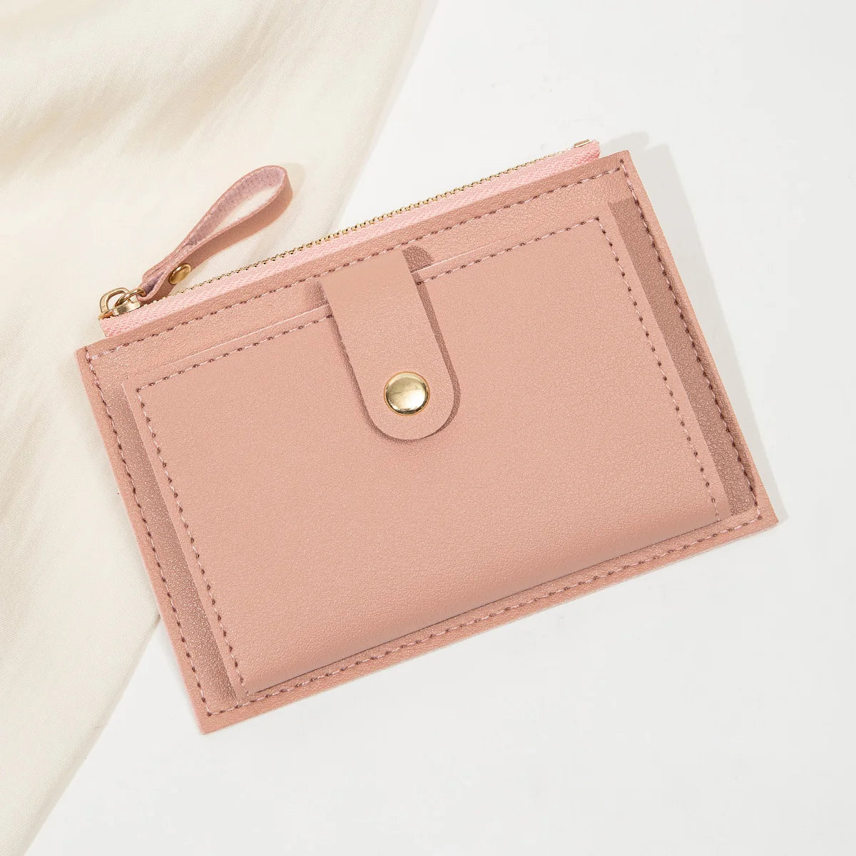 Minimalist and Fashionable Women's Short Card Bag Ultra-Thin Mini PU Leather Zero Wallet Women's Credit Card Holder Wallet