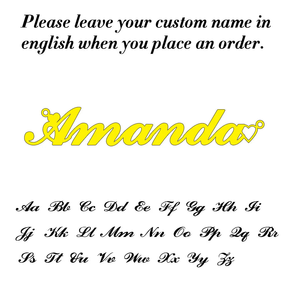 Collar con nombre personalizado para mujer, colgante de letras cursivas personalizadas, joyería de acero inoxidable, regalo para ella