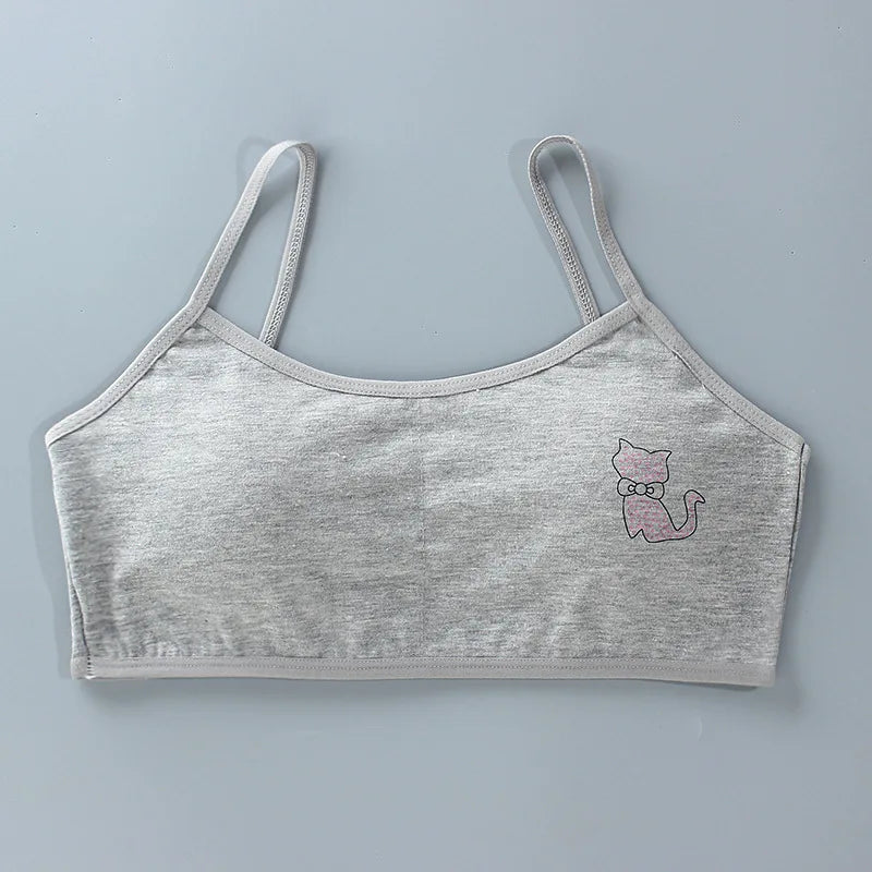 5PCS/Lot Teeange Girls Small Training Bras Purbery School Girl Sports Bra Children Detachable Chest Pad Underwear Kids Tube Tops