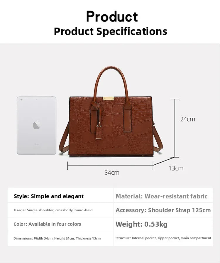 Trendy Lizard Pattern Mother-Daughter Handbag Summer 2025 Vintage Style Women's Tote Shoulder Bag Crossbody Bag Large Size